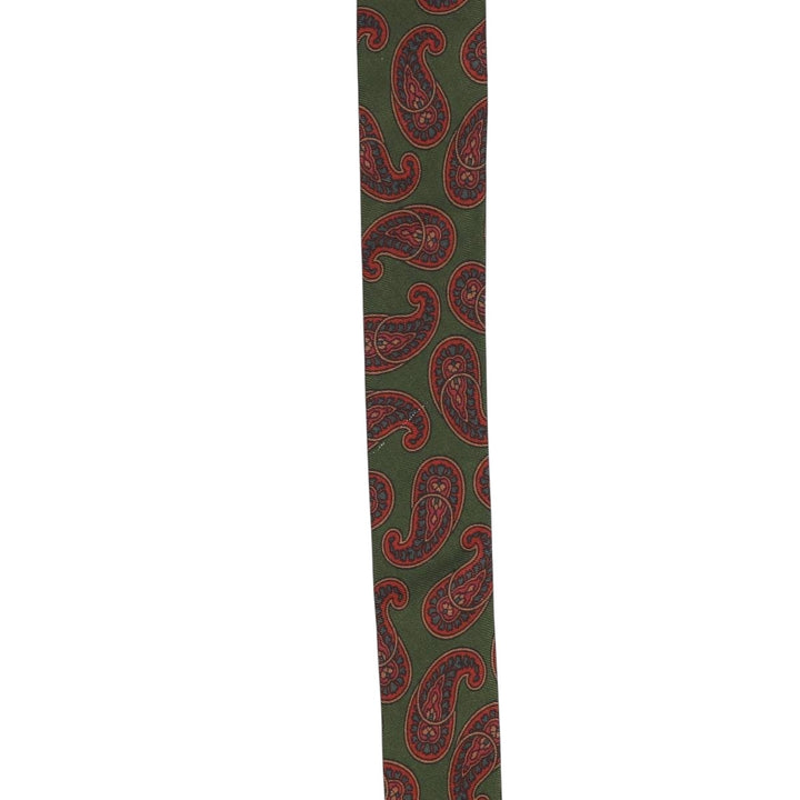 Vintage 90'S Ralph Lauren POLO by Ralph Lauren Paisley Pattern Tie, Made in USA silk Khaki type Vintage Second Hand