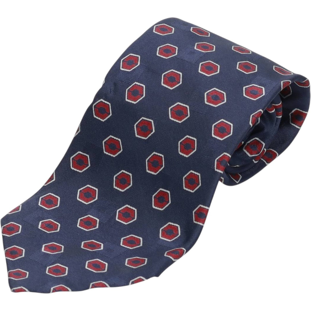 90'S Ralph Lauren POLO by Ralph Lauren all-over print tie, made in the USA, vintage. silk navy blue type Vintage Second Hand