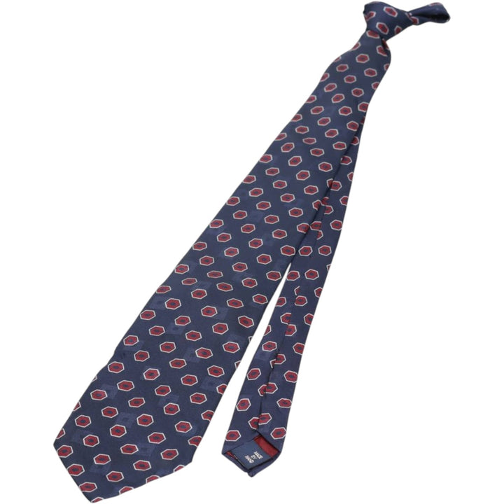 90'S Ralph Lauren POLO by Ralph Lauren all-over print tie, made in the USA, vintage. silk navy blue type Vintage Second Hand