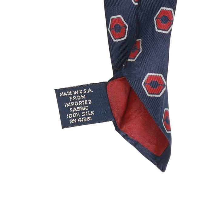 90'S Ralph Lauren POLO by Ralph Lauren all-over print tie, made in the USA, vintage. silk navy blue type Vintage Second Hand