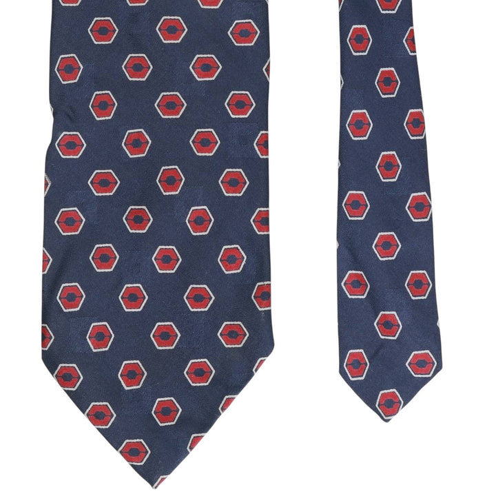 90'S Ralph Lauren POLO by Ralph Lauren all-over print tie, made in the USA, vintage. silk navy blue type Vintage Second Hand