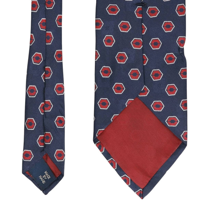 90'S Ralph Lauren POLO by Ralph Lauren all-over print tie, made in the USA, vintage. silk navy blue type Vintage Second Hand