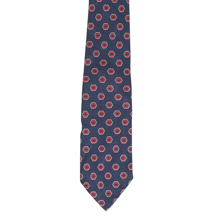 90'S Ralph Lauren POLO by Ralph Lauren all-over print tie, made in the USA, vintage. silk navy blue type Vintage Second Hand