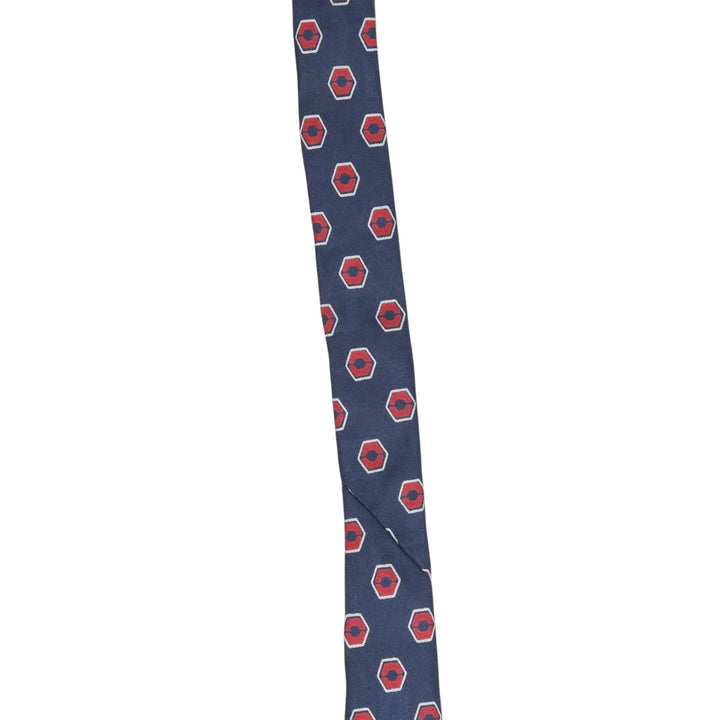 90'S Ralph Lauren POLO by Ralph Lauren all-over print tie, made in the USA, vintage. silk navy blue type Vintage Second Hand