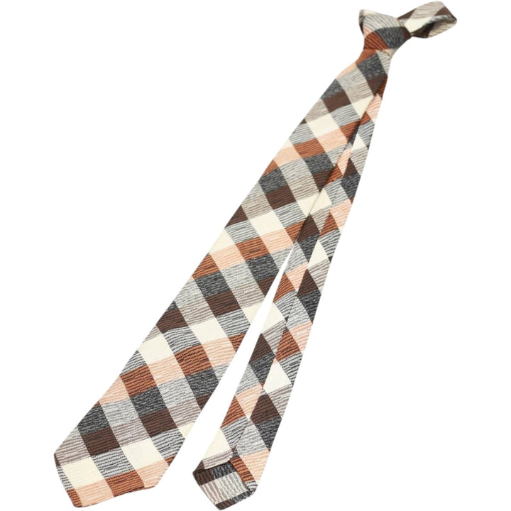 Forsyth Check Pattern Tie Vintage unclear ivory Vintage Second Hand