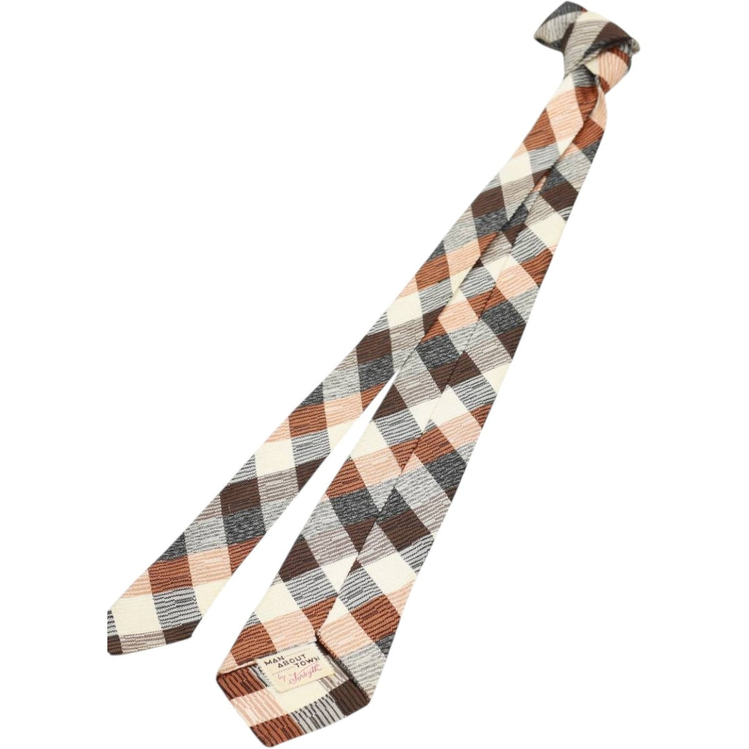 Forsyth Check Pattern Tie Vintage unclear ivory Vintage Second Hand