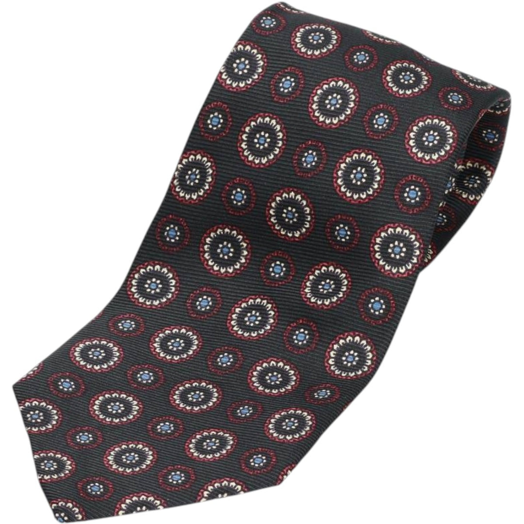90'S Ralph Lauren POLO by Ralph Lauren all-over print tie, made in the USA, vintage. silk black type Vintage Second Hand