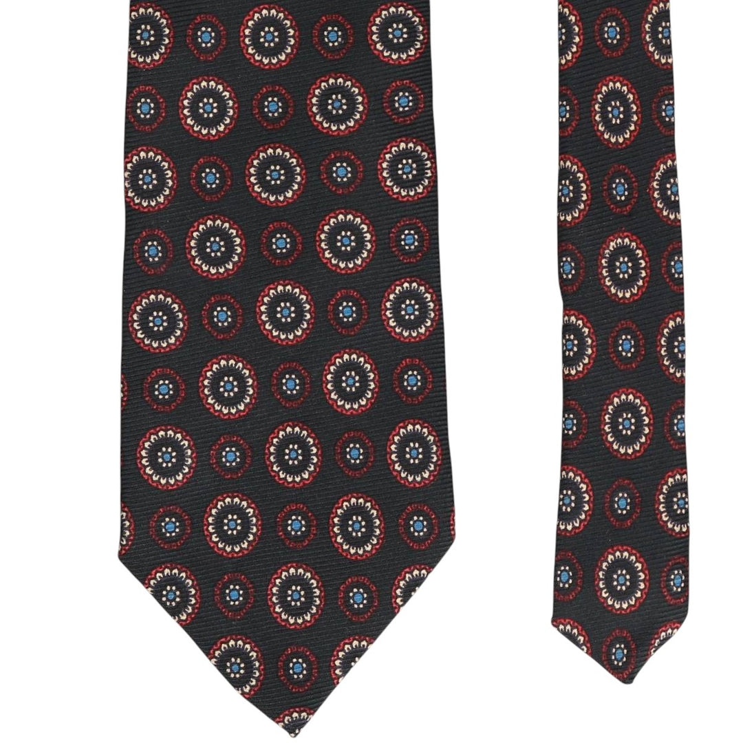 90'S Ralph Lauren POLO by Ralph Lauren all-over print tie, made in the USA, vintage. silk black type Vintage Second Hand