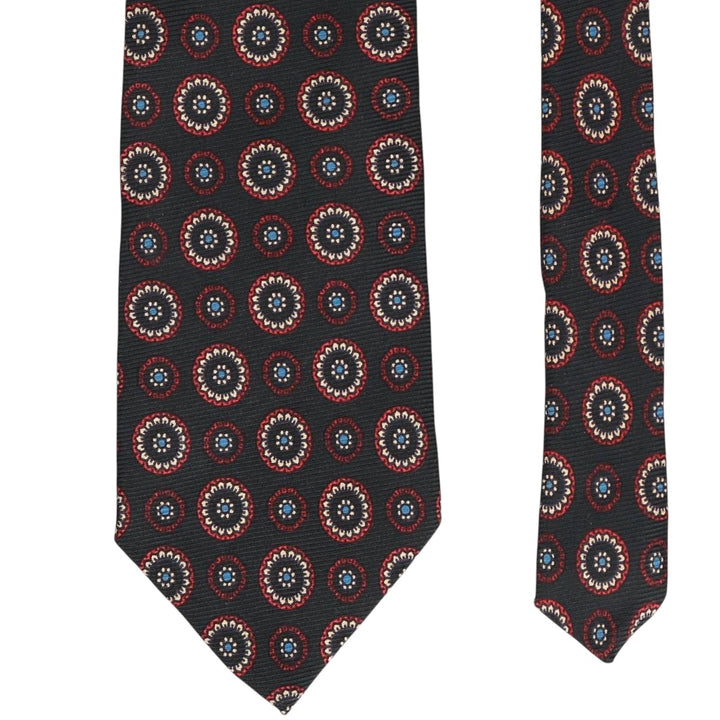 90'S Ralph Lauren POLO by Ralph Lauren all-over print tie, made in the USA, vintage. silk black type Vintage Second Hand