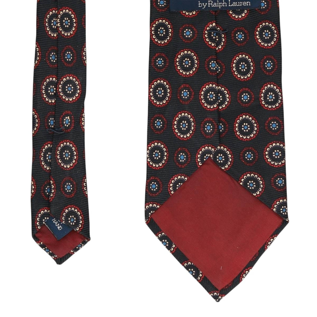 90'S Ralph Lauren POLO by Ralph Lauren all-over print tie, made in the USA, vintage. silk black type Vintage Second Hand
