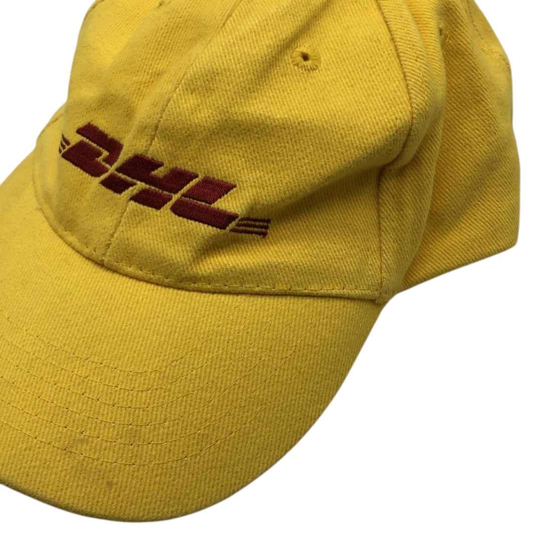 LANGER DHL Advertising Baseball Cap (Free Size) cotton yellow type Vintage Second Hand