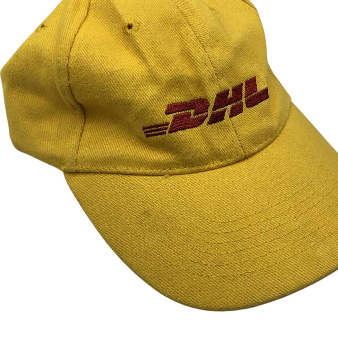 LANGER DHL Advertising Baseball Cap (Free Size) cotton yellow type Vintage Second Hand