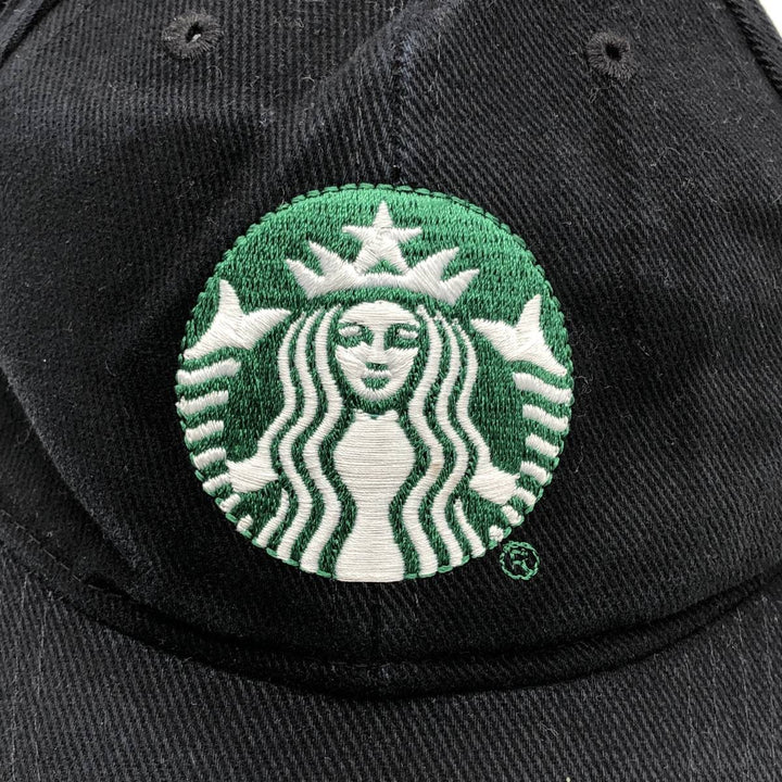 KC CAPS STARBUCKS Advertising Baseball Cap (One Size Fits Most) cotton black type Vintage Second Hand