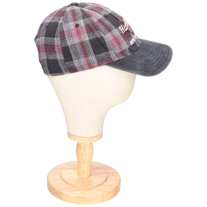 Hard Rock Cafe Advertising Tartan Check Two-Tone Baseball Cap, Made in USA, One Size Fits Most unclear gray type Vintage Second Hand