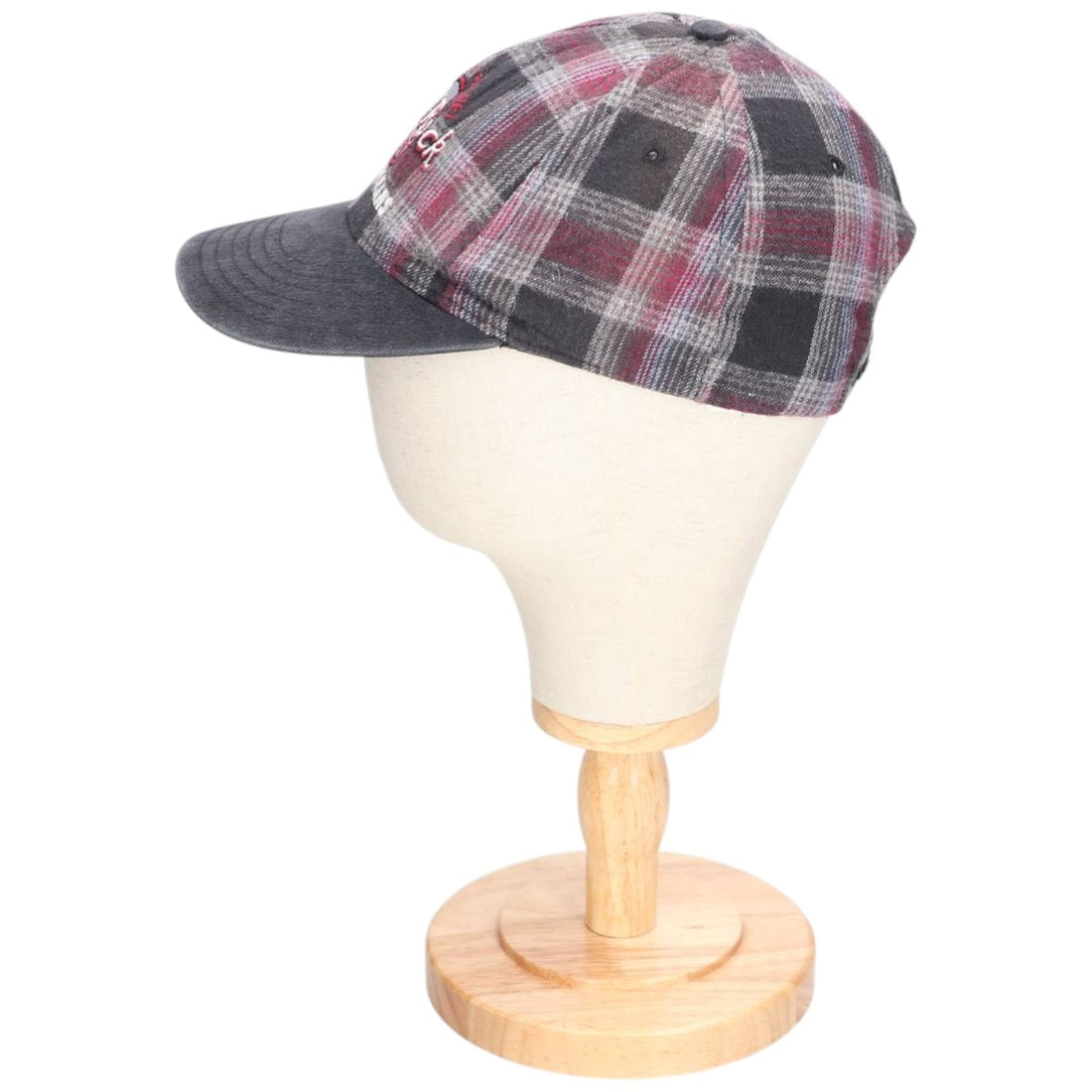 Hard Rock Cafe Advertising Tartan Check Two-Tone Baseball Cap, Made in USA, One Size Fits Most unclear gray type Vintage Second Hand