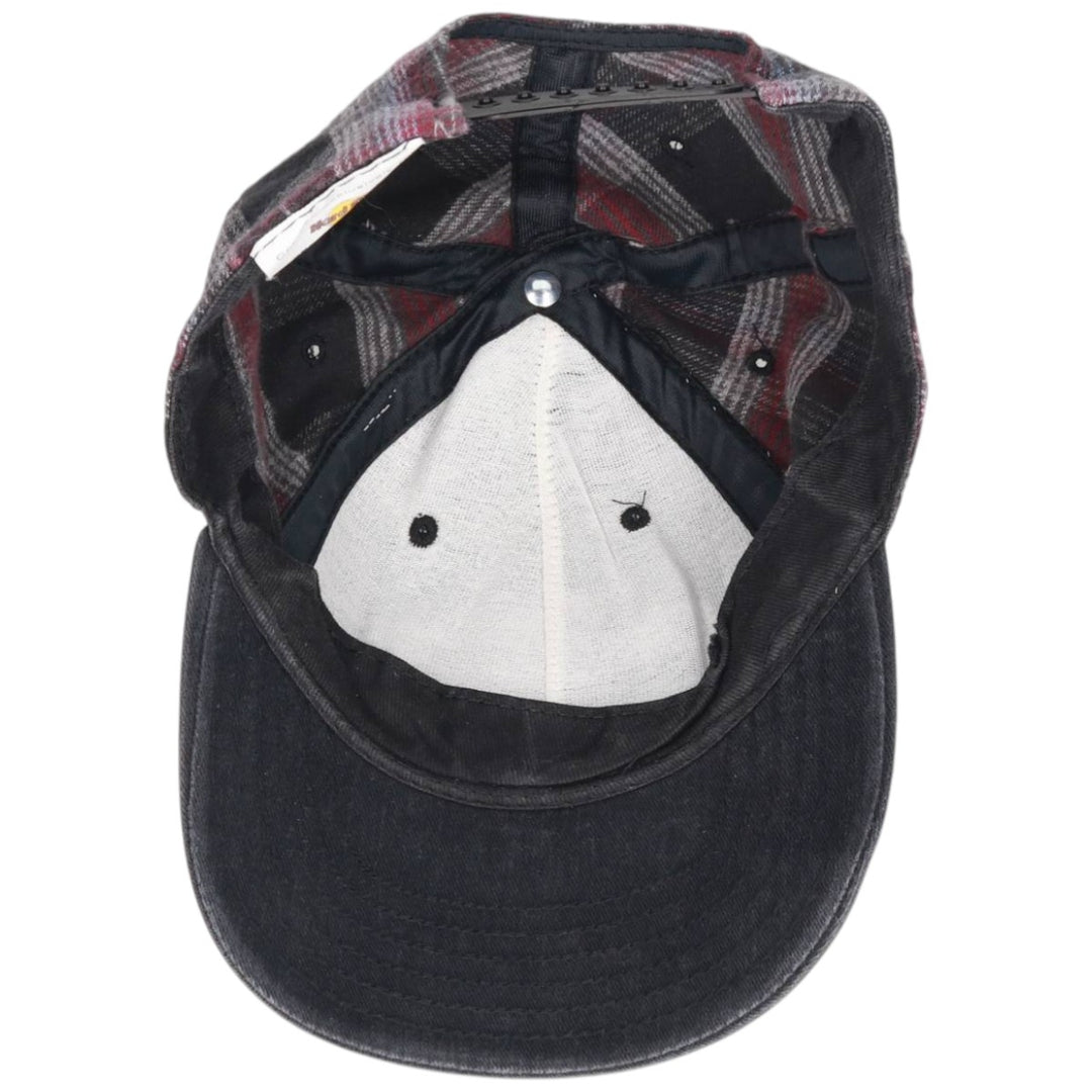 Hard Rock Cafe Advertising Tartan Check Two-Tone Baseball Cap, Made in USA, One Size Fits Most unclear gray type Vintage Second Hand