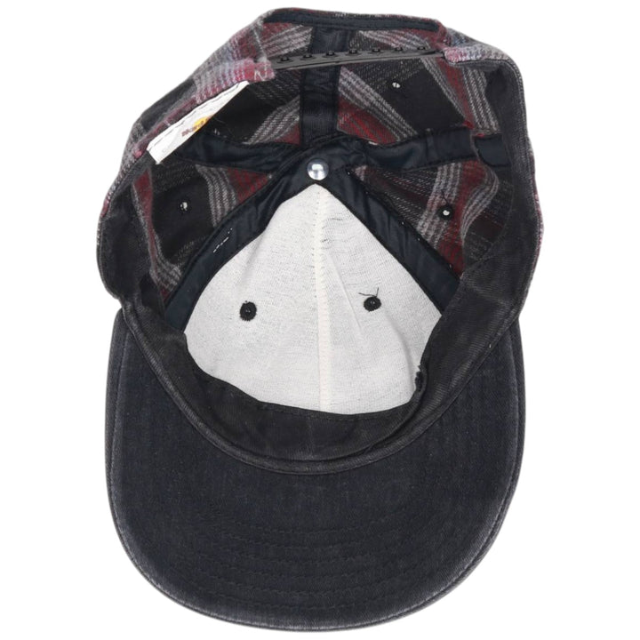 Hard Rock Cafe Advertising Tartan Check Two-Tone Baseball Cap, Made in USA, One Size Fits Most unclear gray type Vintage Second Hand