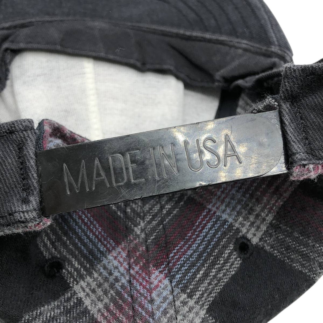 Hard Rock Cafe Advertising Tartan Check Two-Tone Baseball Cap, Made in USA, One Size Fits Most unclear gray type Vintage Second Hand