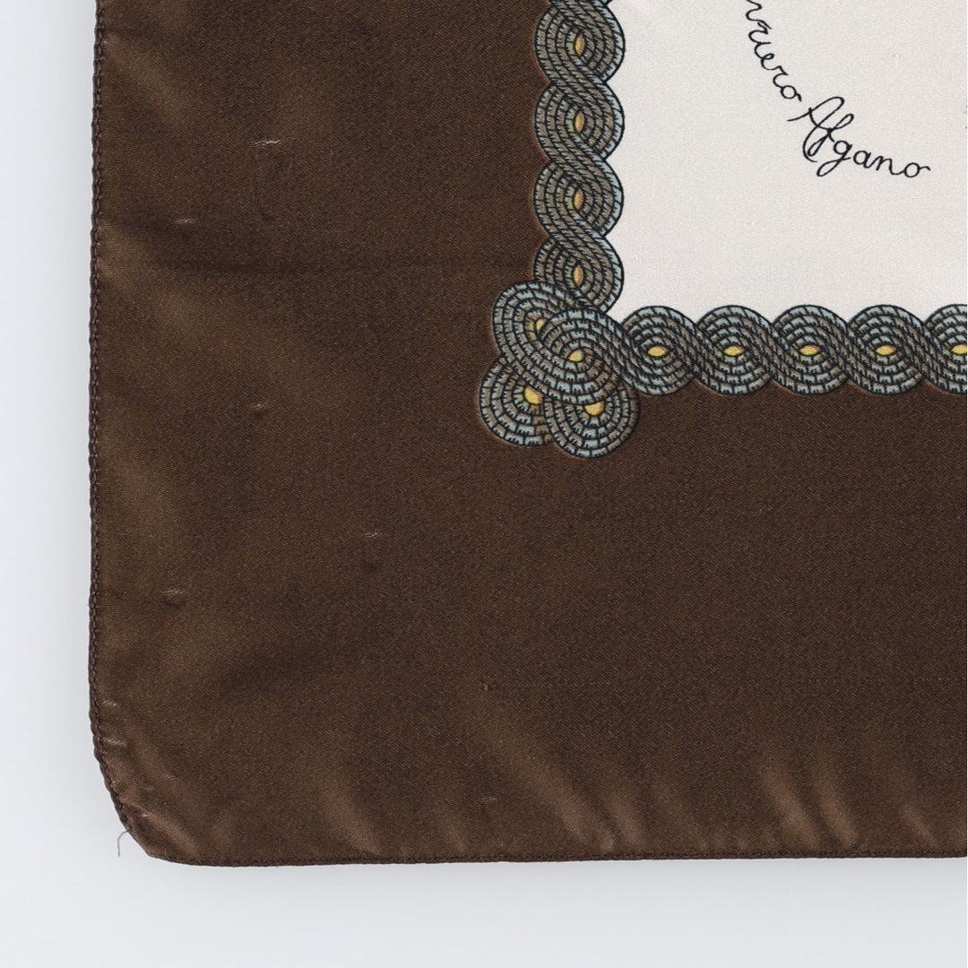 Dog-patterned scarf unclear brown type Vintage Second Hand