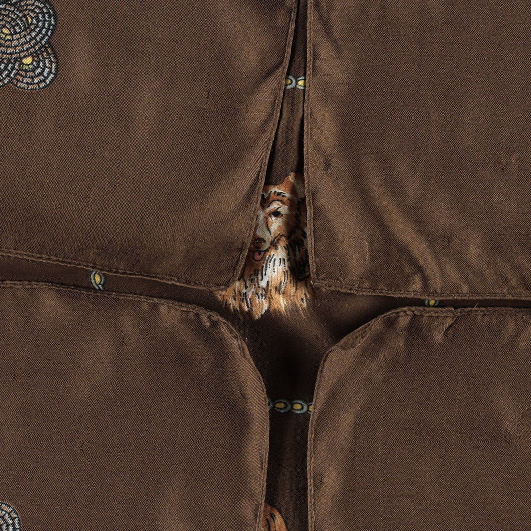 Dog-patterned scarf unclear brown type Vintage Second Hand
