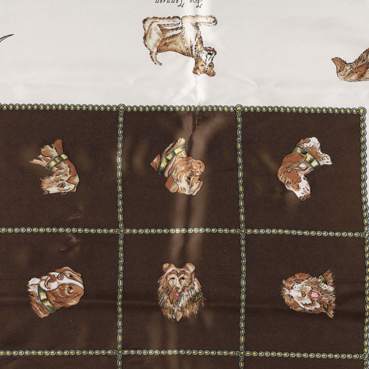 Dog-patterned scarf unclear brown type Vintage Second Hand