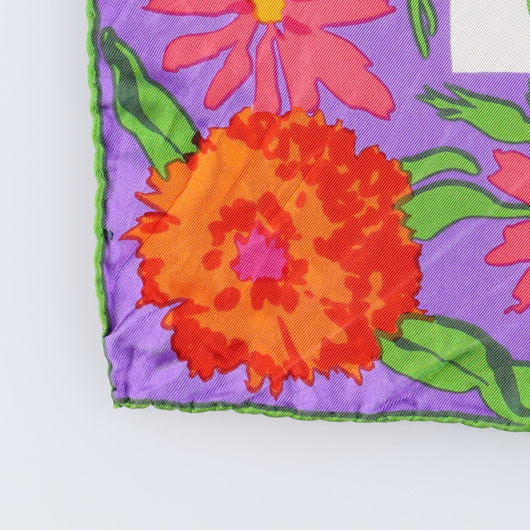 Floral pattern Calfskin unclear purple type Vintage Second Hand