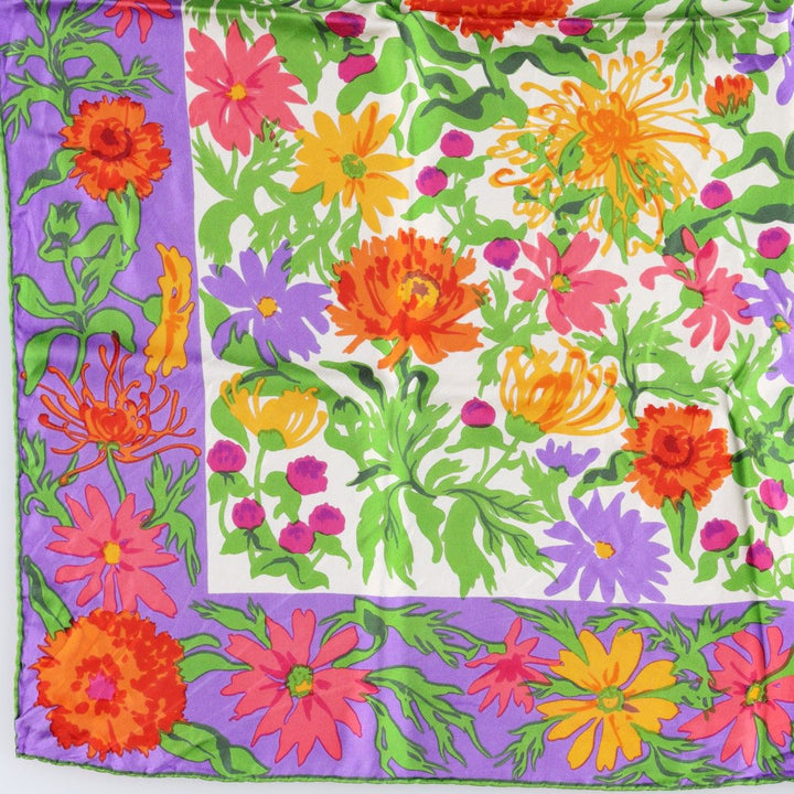 Floral pattern Calfskin unclear purple type Vintage Second Hand