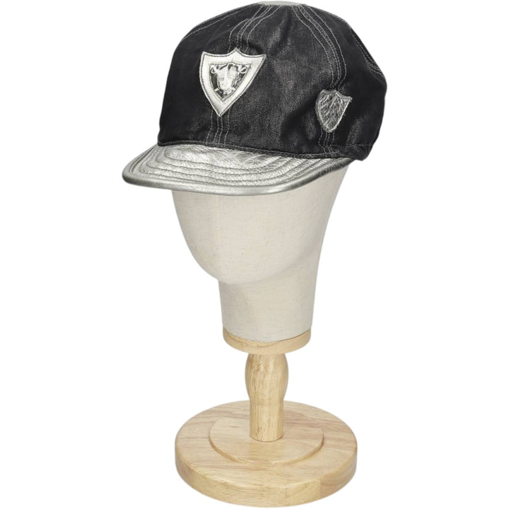 NFL Las Vegas Raiders Leather Brim Baseball Cap, 6-Panel Cap, One Size Fits All unclear black type Vintage Second Hand