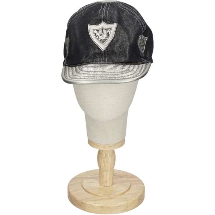 NFL Las Vegas Raiders Leather Brim Baseball Cap, 6-Panel Cap, One Size Fits All unclear black type Vintage Second Hand