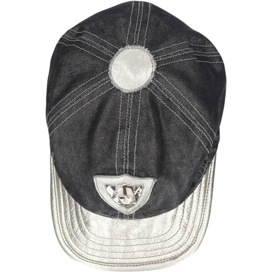 NFL Las Vegas Raiders Leather Brim Baseball Cap, 6-Panel Cap, One Size Fits All unclear black type Vintage Second Hand