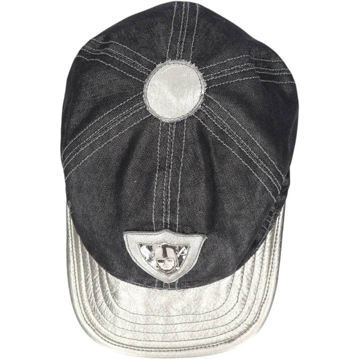 NFL Las Vegas Raiders Leather Brim Baseball Cap, 6-Panel Cap, One Size Fits All unclear black type Vintage Second Hand