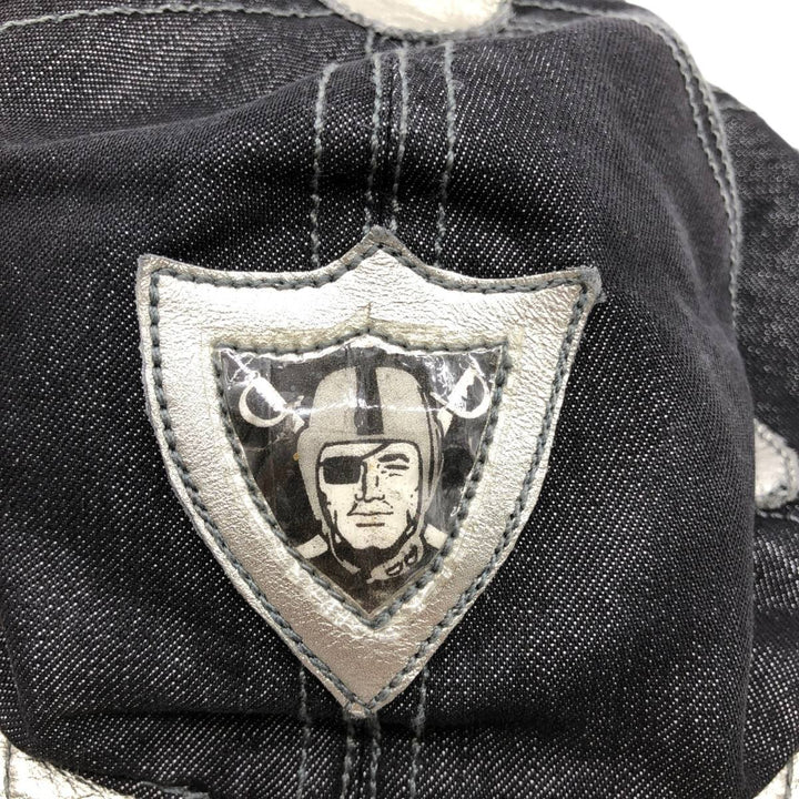 NFL Las Vegas Raiders Leather Brim Baseball Cap, 6-Panel Cap, One Size Fits All unclear black type Vintage Second Hand