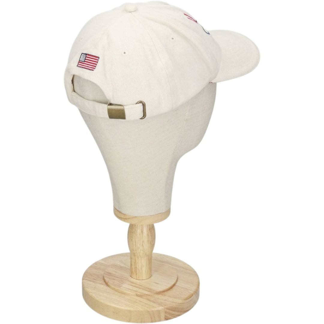 K-Products Olympic USA Team Stars and Stripes Baseball Cap, 6-Panel Cap, One Size Fits All cotton ivory Vintage Second Hand