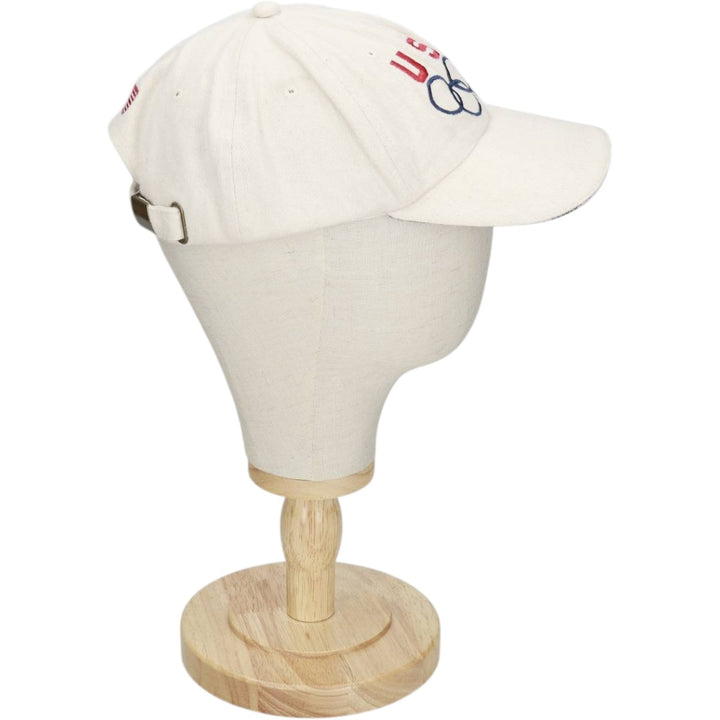 K-Products Olympic USA Team Stars and Stripes Baseball Cap, 6-Panel Cap, One Size Fits All cotton ivory Vintage Second Hand