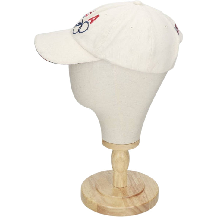 K-Products Olympic USA Team Stars and Stripes Baseball Cap, 6-Panel Cap, One Size Fits All cotton ivory Vintage Second Hand