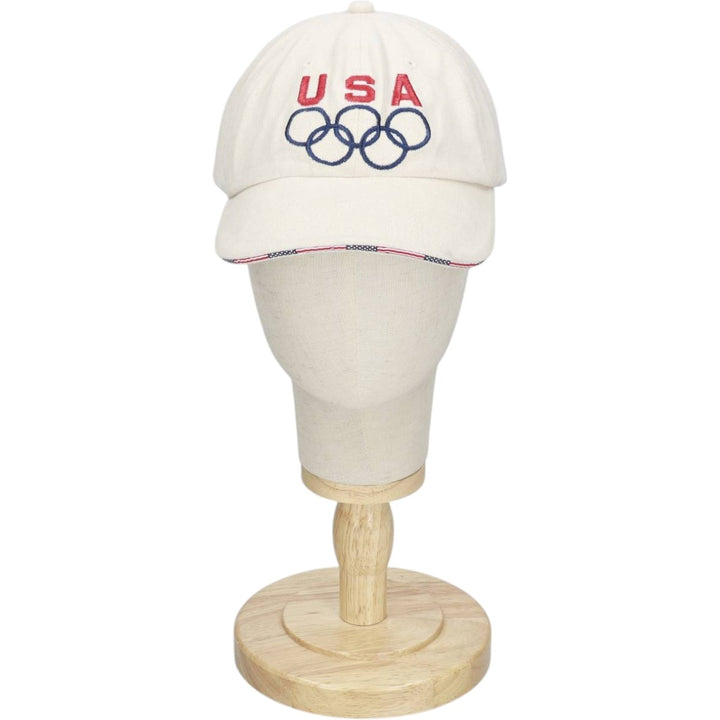 K-Products Olympic USA Team Stars and Stripes Baseball Cap, 6-Panel Cap, One Size Fits All cotton ivory Vintage Second Hand
