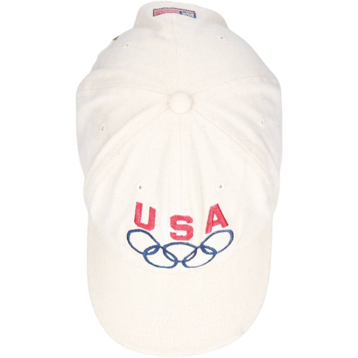 K-Products Olympic USA Team Stars and Stripes Baseball Cap, 6-Panel Cap, One Size Fits All cotton ivory Vintage Second Hand