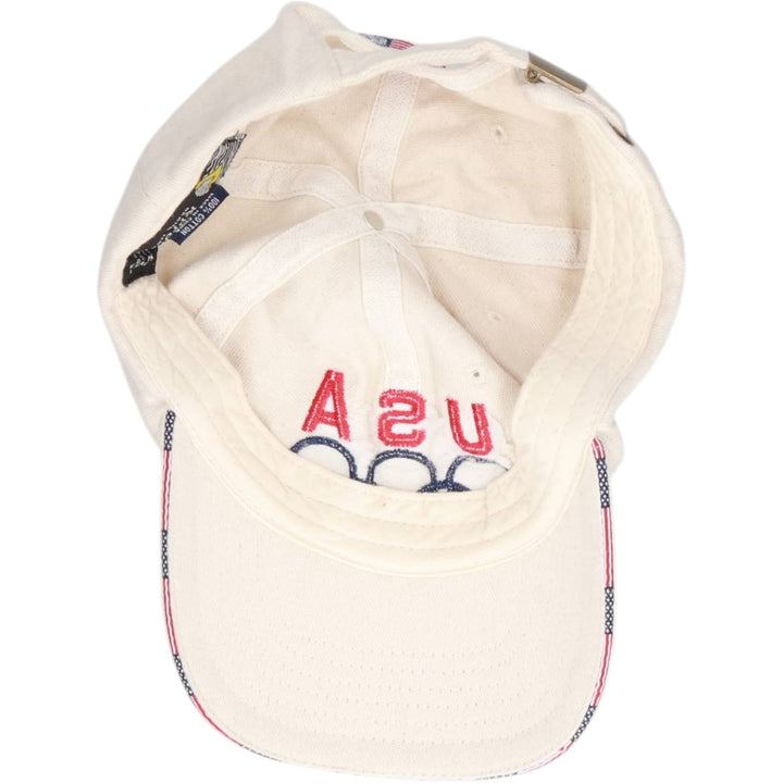 K-Products Olympic USA Team Stars and Stripes Baseball Cap, 6-Panel Cap, One Size Fits All cotton ivory Vintage Second Hand