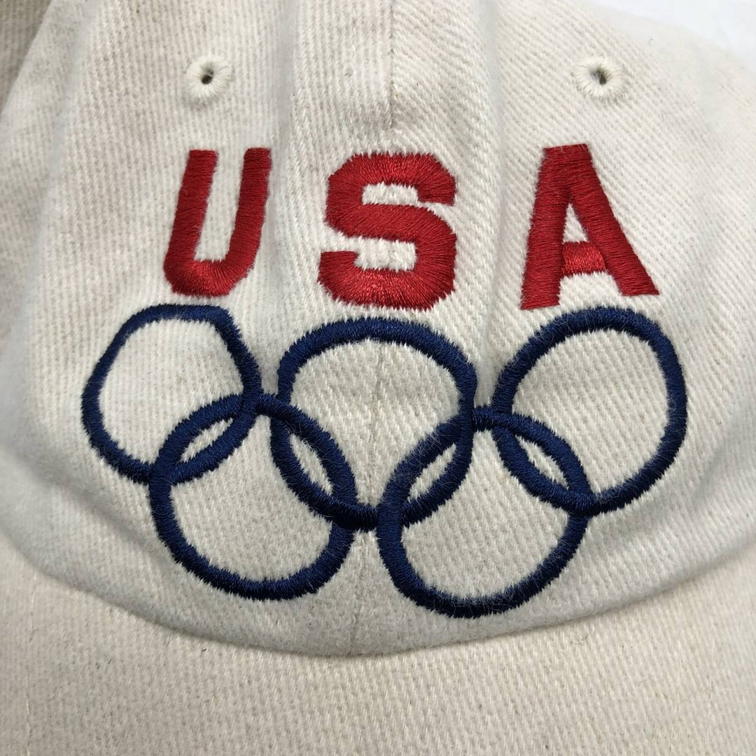 K-Products Olympic USA Team Stars and Stripes Baseball Cap, 6-Panel Cap, One Size Fits All cotton ivory Vintage Second Hand
