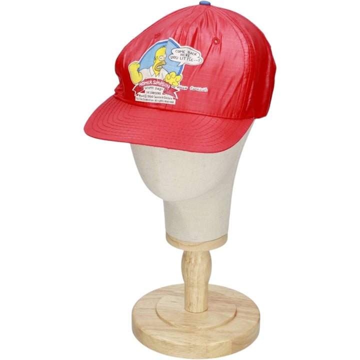 90'S UNIVERSAL Simpsons Ripstop Baseball Cap, 6-Panel Cap, One Size Fits All, Vintage unclear red type Vintage Second Hand