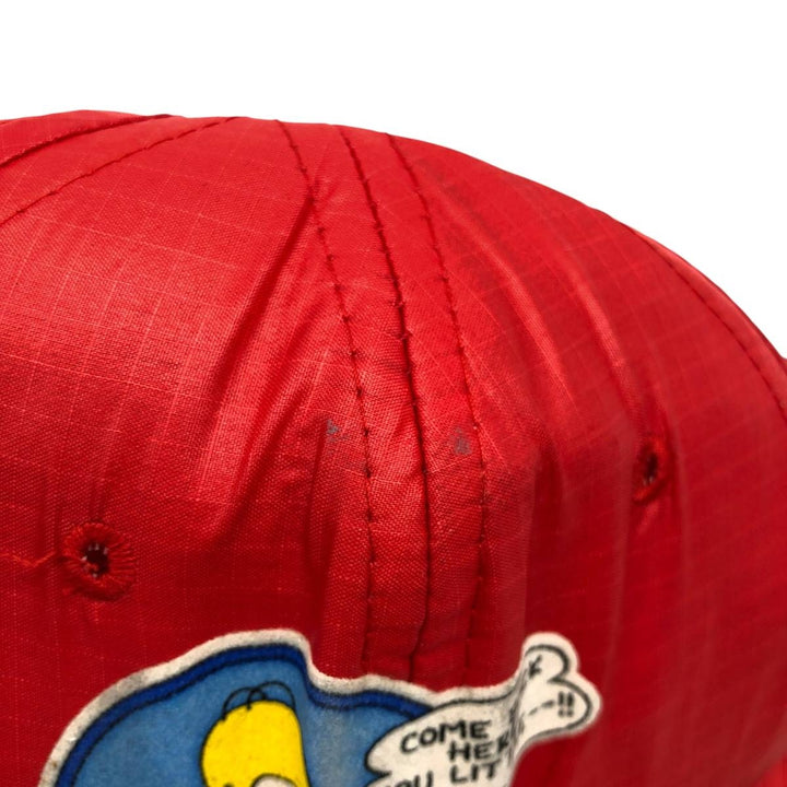 90'S UNIVERSAL Simpsons Ripstop Baseball Cap, 6-Panel Cap, One Size Fits All, Vintage unclear red type Vintage Second Hand