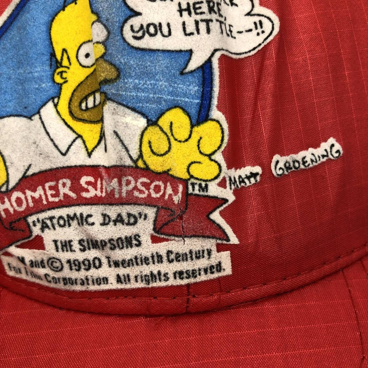 90'S UNIVERSAL Simpsons Ripstop Baseball Cap, 6-Panel Cap, One Size Fits All, Vintage unclear red type Vintage Second Hand