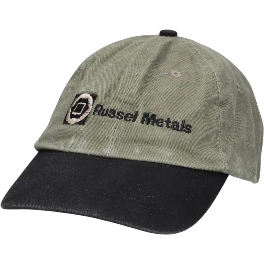 FERSTEN Russel Metals Two-Tone Advertising Baseball Cap, 6-Panel Cap, One Size Fits All cotton Khaki type Vintage Second Hand