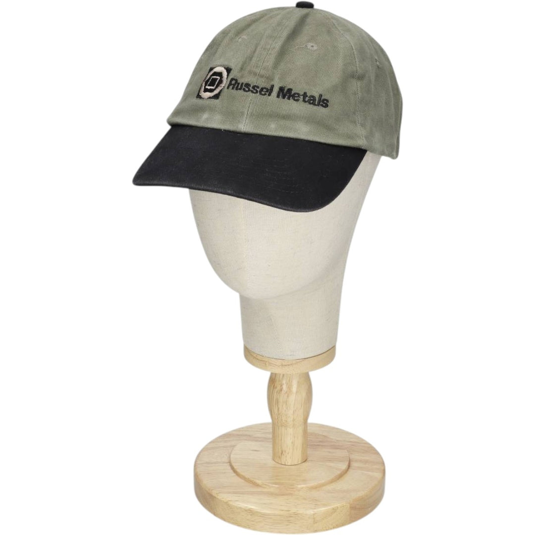 FERSTEN Russel Metals Two-Tone Advertising Baseball Cap, 6-Panel Cap, One Size Fits All cotton Khaki type Vintage Second Hand