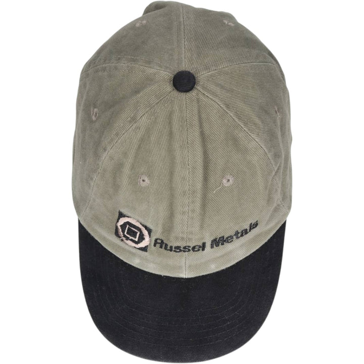 FERSTEN Russel Metals Two-Tone Advertising Baseball Cap, 6-Panel Cap, One Size Fits All cotton Khaki type Vintage Second Hand