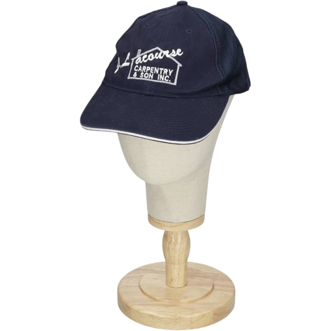 FERSTEN WORLDWIDE J. Lacourse CARPENTRY and SON INC TARION Advertising Mesh Cap (One Size Fits All) cotton navy blue type Vintage Second Hand