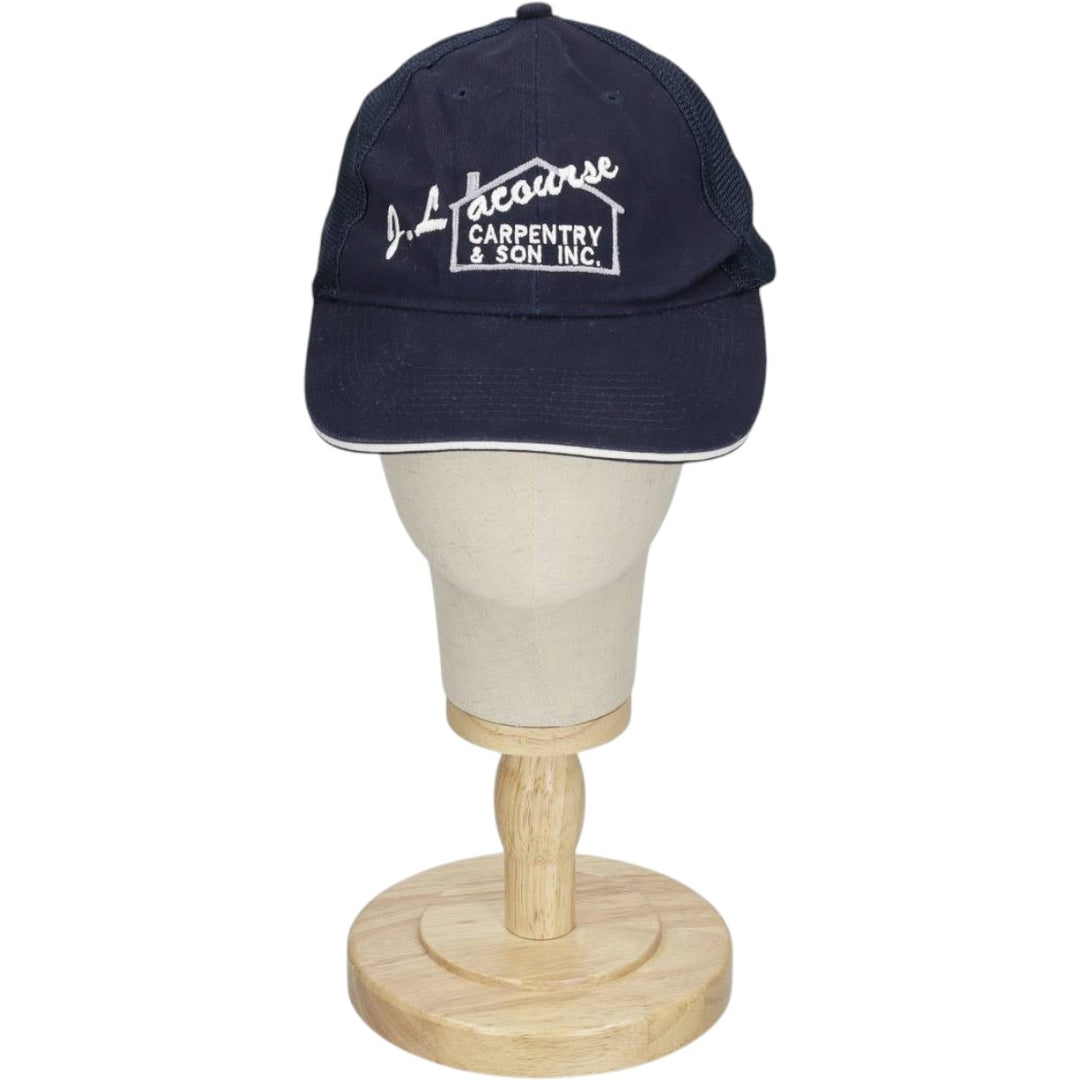 FERSTEN WORLDWIDE J. Lacourse CARPENTRY and SON INC TARION Advertising Mesh Cap (One Size Fits All) cotton navy blue type Vintage Second Hand
