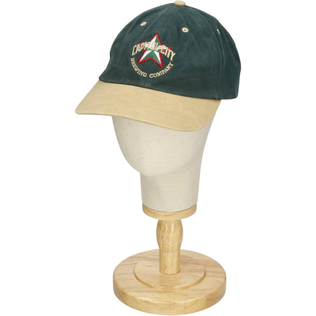 90'S Head To Toe Capitol City Brewing Company Two-Tone Advertising Baseball Cap 6-Panel Cap unclear dark green Vintage Second Hand