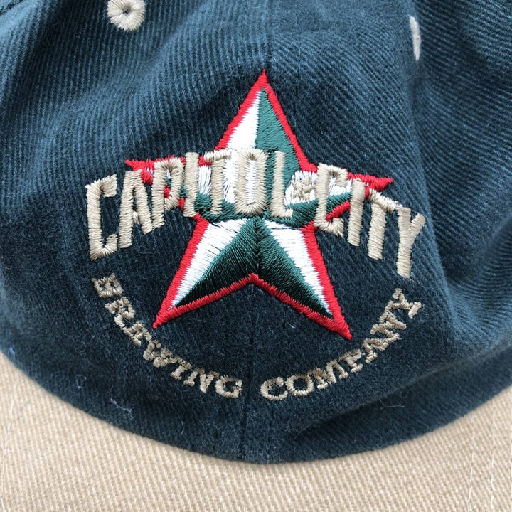 90'S Head To Toe Capitol City Brewing Company Two-Tone Advertising Baseball Cap 6-Panel Cap unclear dark green Vintage Second Hand