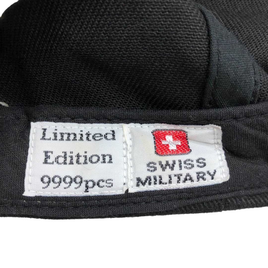 SWISS MILITARY Leather Brim Baseball Cap, 6-Panel Cap, One Size Fits All unclear black type Vintage Second Hand